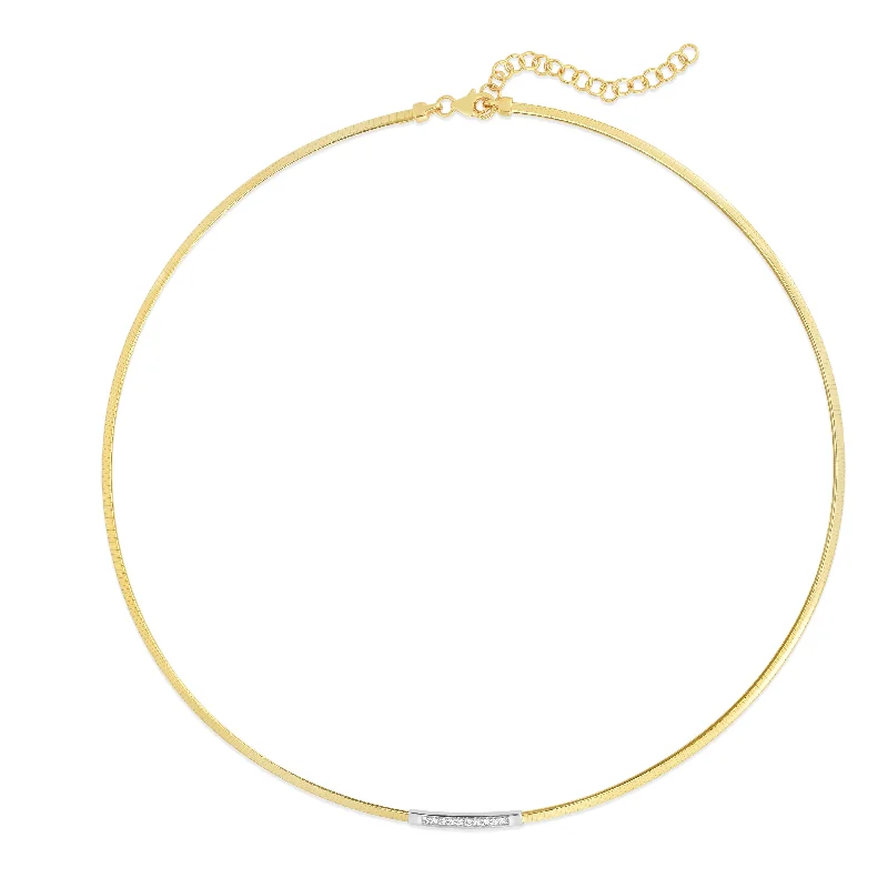 Unmissable Jewelry Clearance – Final Reductions 14K Gold Skinny Omega Diamond Bar Bracelet