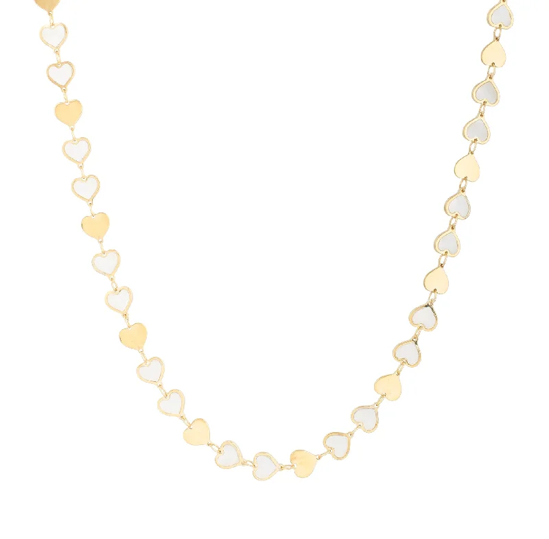 Affordable Luxury Jewelry – Style At A Great Price 14K MOP Heart Mirror Gem Chain Bracelet