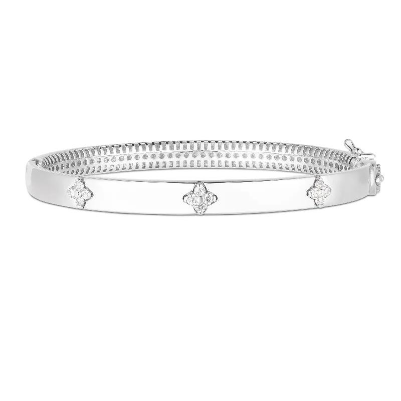 Flash Jewelry Sale – Get Stunning Pieces At Low Prices 14k Trilogy Diamond Clover Bangle