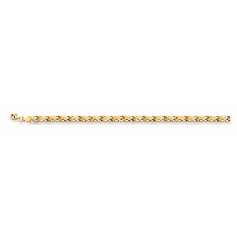 Stunning Statement Jewelry, Unbeatable Discounts 14K Two-tone Gold Satin X Stampato Bracelet