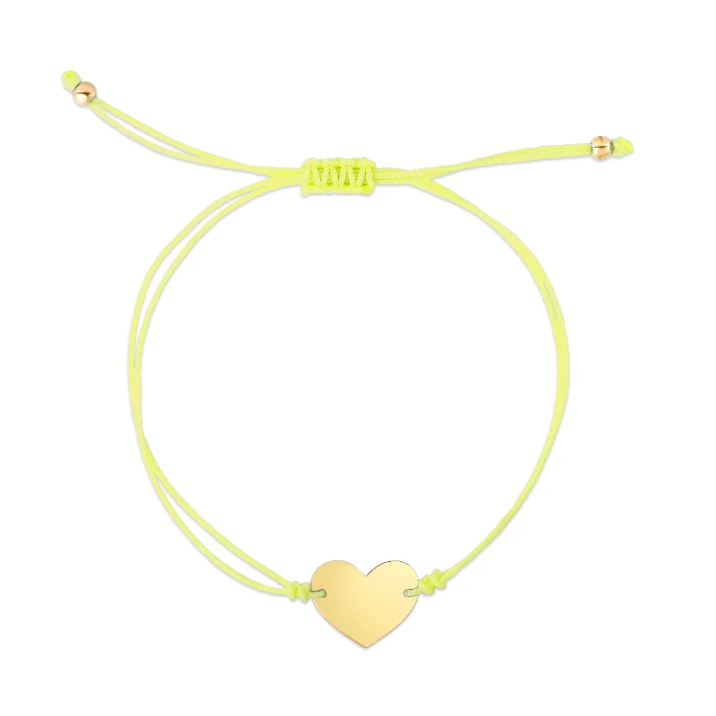Best Jewelry Sale Prices – Limited-Time Offer 14K Yellow Cord Heart Adjustable Bracelet