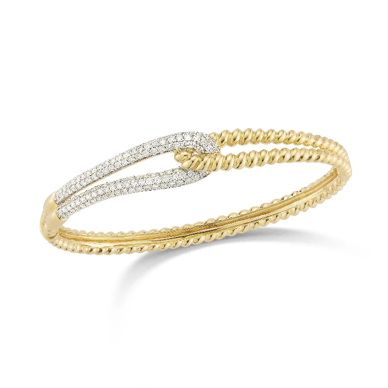 Exclusive Jewelry Markdowns – Limited-Time Offer Large Diamond Linked Rope Bangle Bracelet