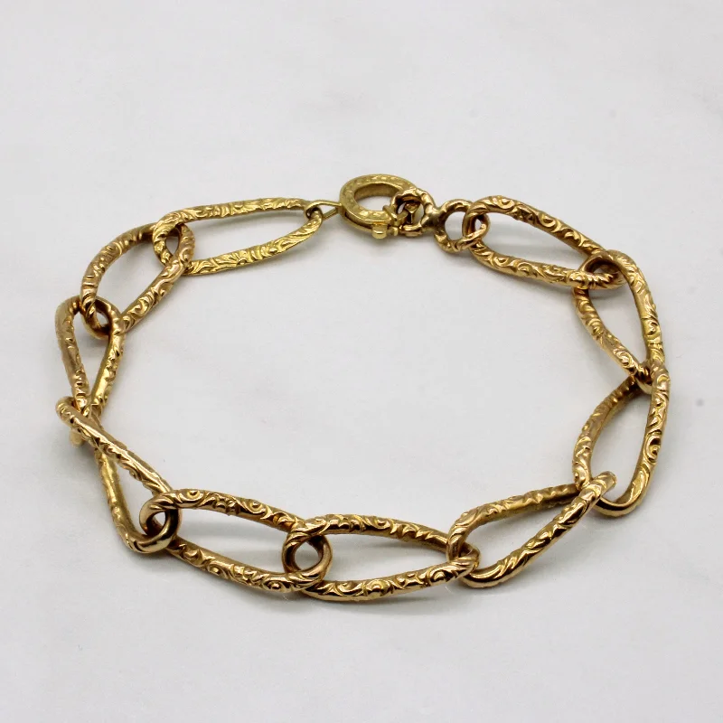 Don't Miss Out On Jaw-Dropping Jewelry Discounts 18k Yellow Gold Textured Cable Link Bracelet | 8" |