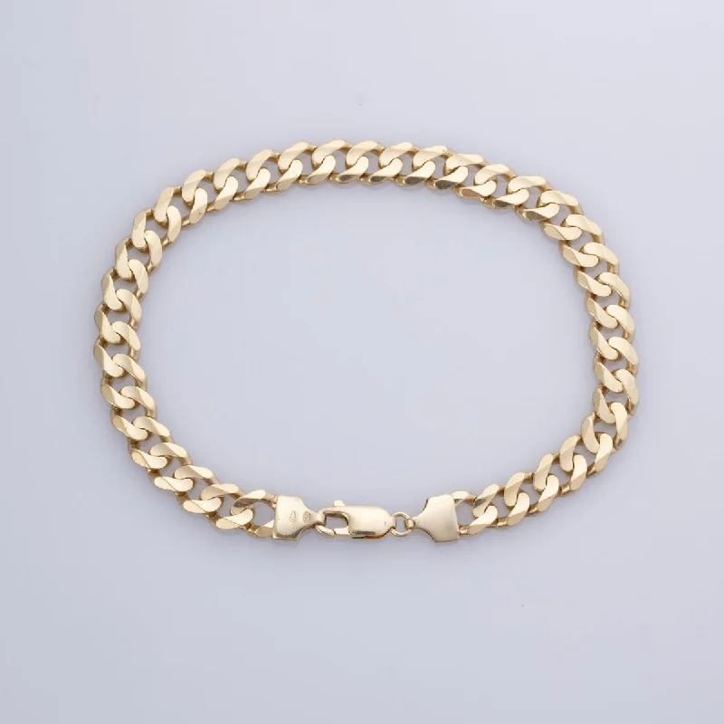 Affordable Gold-Plated Jewelry For Modern Fashion 18k Yellow Gold Curb Chain Bracelet  | 8" |