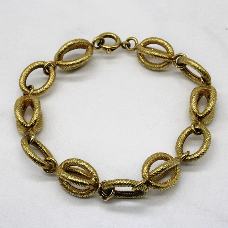 Handmade Pearl Jewelry For Timeless Elegance 18k Yellow Gold Fancy Link Bracelet | 8" |