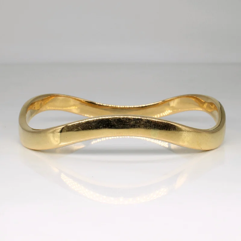 Limited Stock On Premium Jewelry At Low Prices 18k Yellow Gold Curved Bangle | 7" |