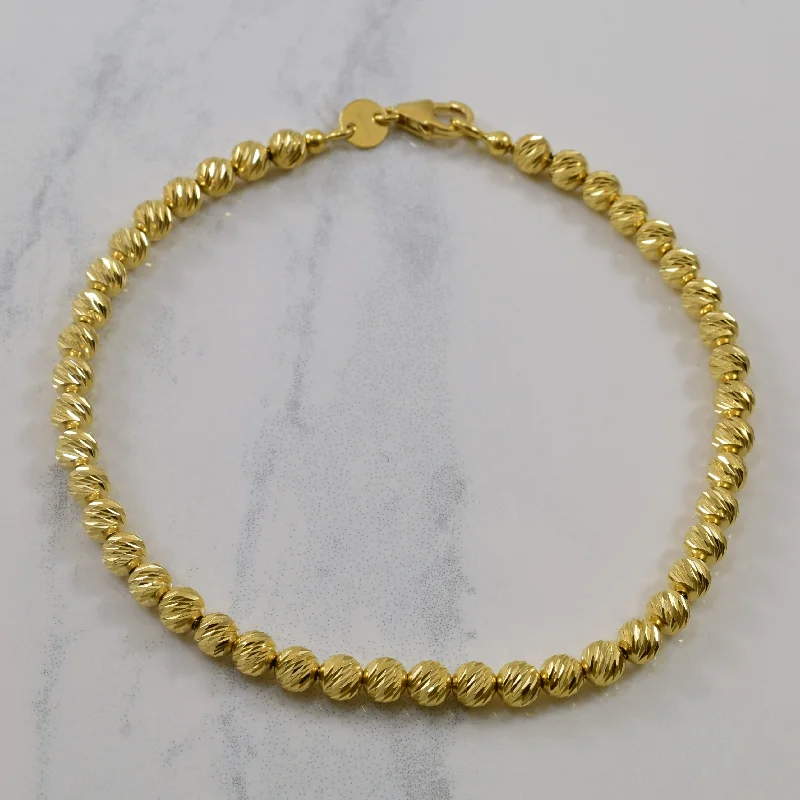 Don't Miss Out On Jaw-Dropping Jewelry Discounts 18k Yellow Gold Diamond Cut Bead Bracelet | 7.5" |