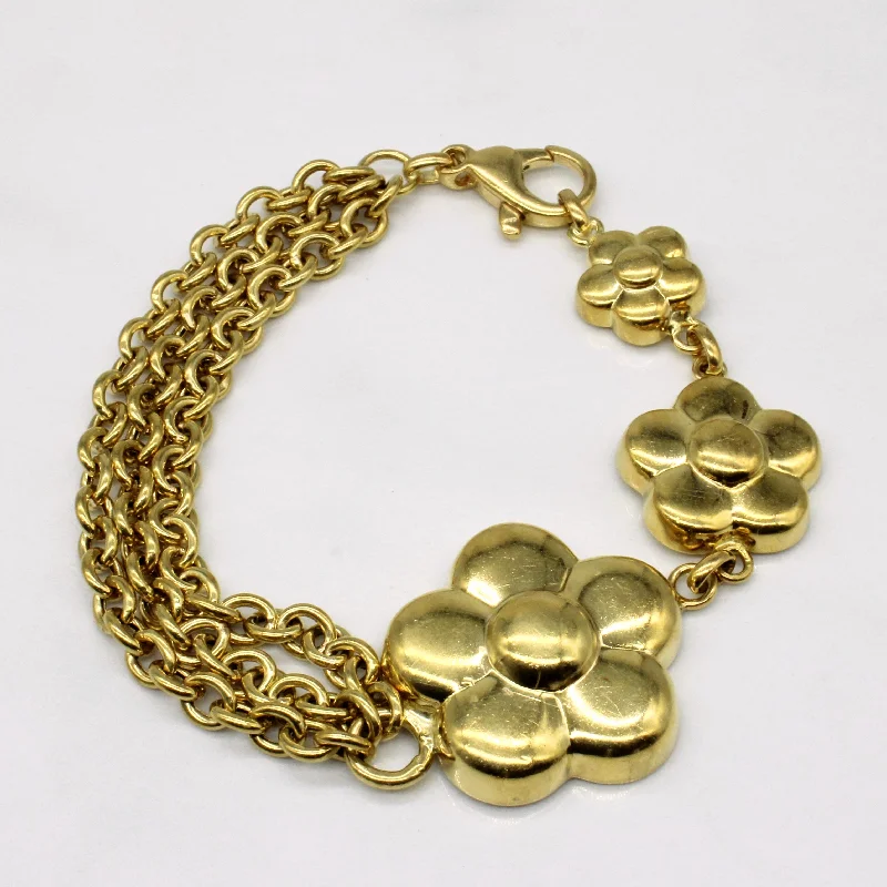 Seasonal Jewelry Sale – Upgrade Your Style Today 18k Yellow Gold Flower Bracelet | 7" |