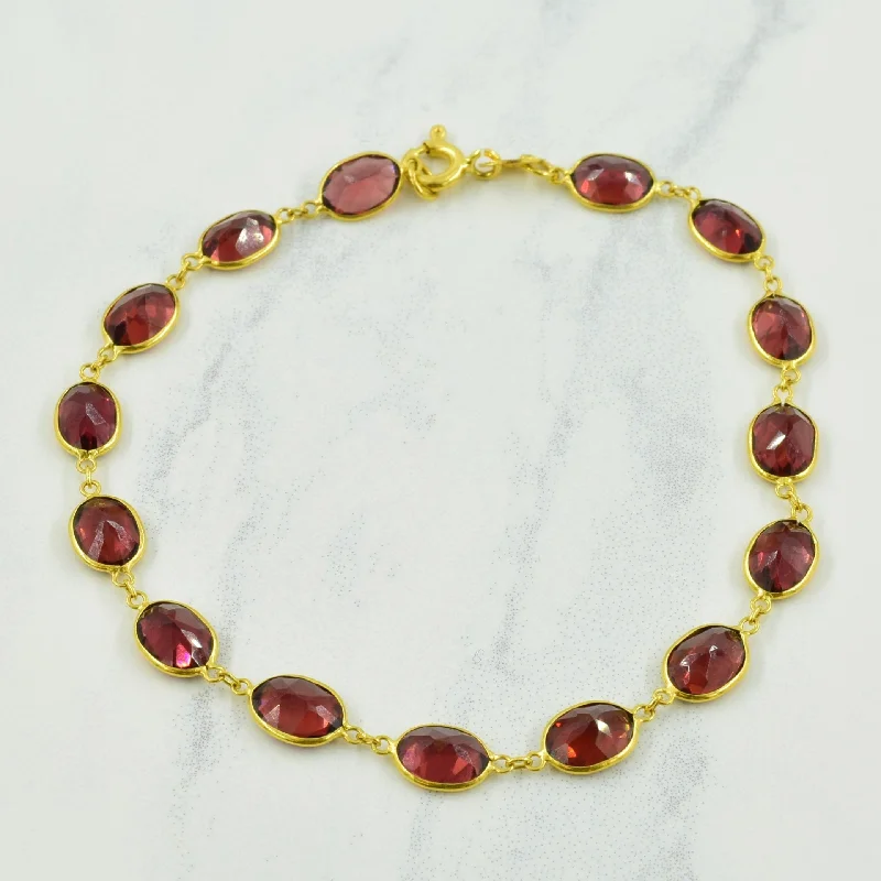 Grab Your Favorite Jewelry At The Lowest Prices 18k Yellow Gold Garnet Bracelet | 11.00ctw | 7" |