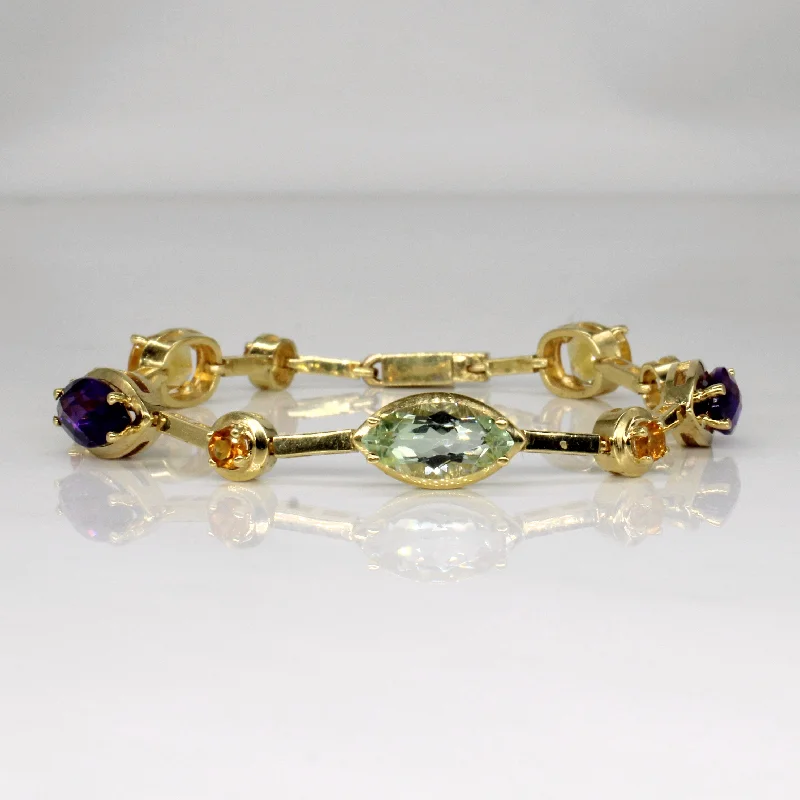 Bold And Beautiful Jewelry Now At Irresistible Prices 18k Yellow Gold Multi Gem Bracelet | 7.32ctw | 6.5"