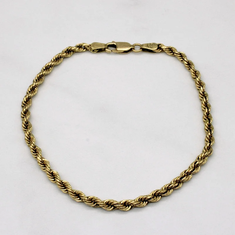 Limited Stock On Premium Jewelry At Low Prices 18k Yellow Gold Rope Chain Bracelet | 7.5" |