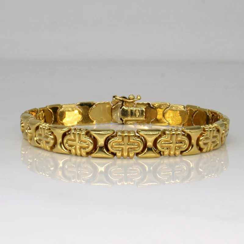 High-Quality Gemstone Jewelry For Special Occasions 18k Yellow Gold Unique Link Bracelet | 7" |