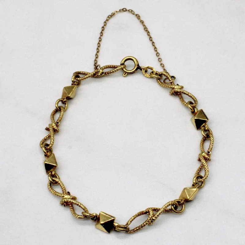 Seasonal Jewelry Sale – Upgrade Your Collection 18k Yellow Gold Unique Link Bracelet | 7" |