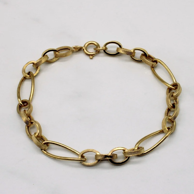 Elegant Jewelry, Affordable Luxury – Shop Now 18k Yellow Gold Unique Link Bracelet | 8" |