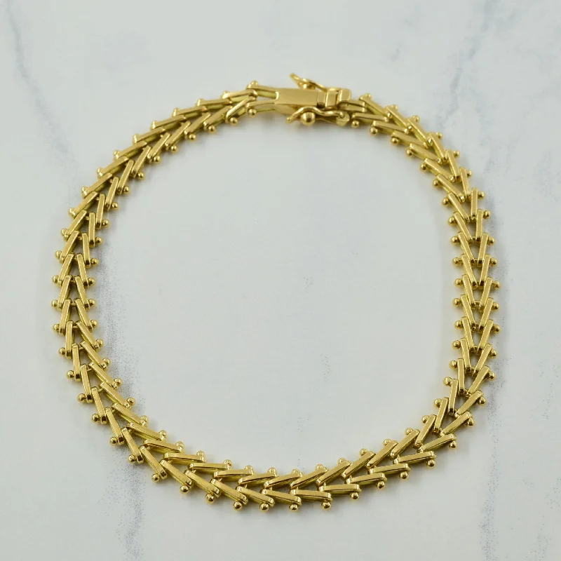 Luxury Meets Affordability – Jewelry Sale Live Now 18k Yellow Gold V Link Chain Bracelet | 7.5" |