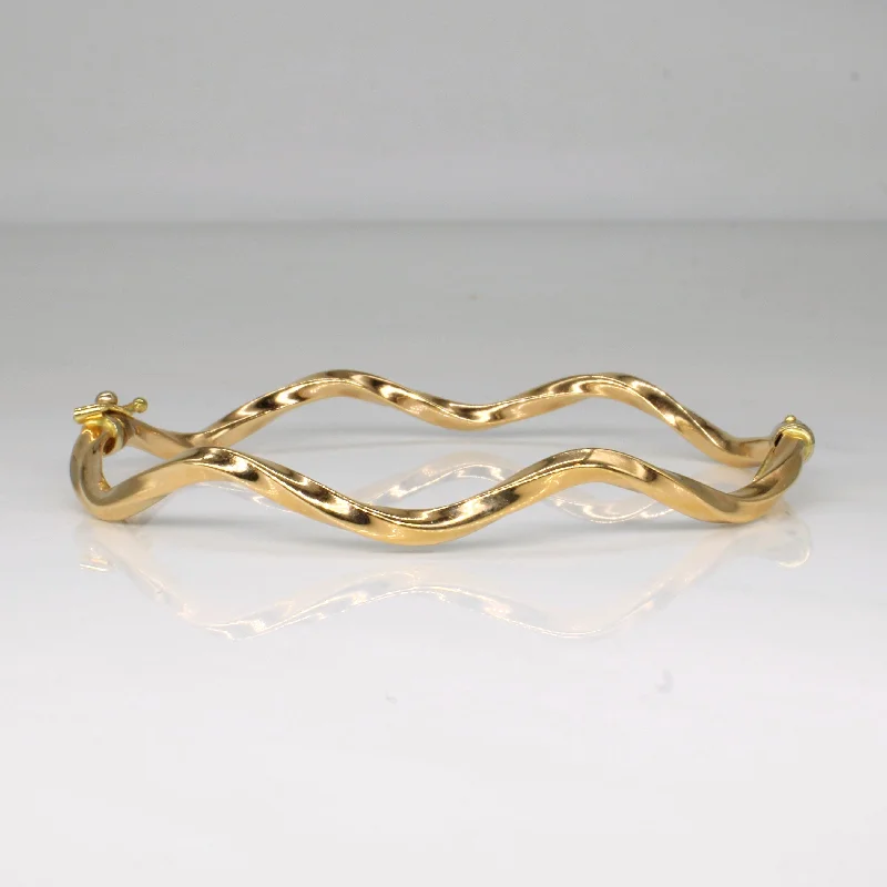 Affordable Gold-Plated Jewelry For Modern Fashion 18k Yellow Gold Wave Bracelet | 7" |