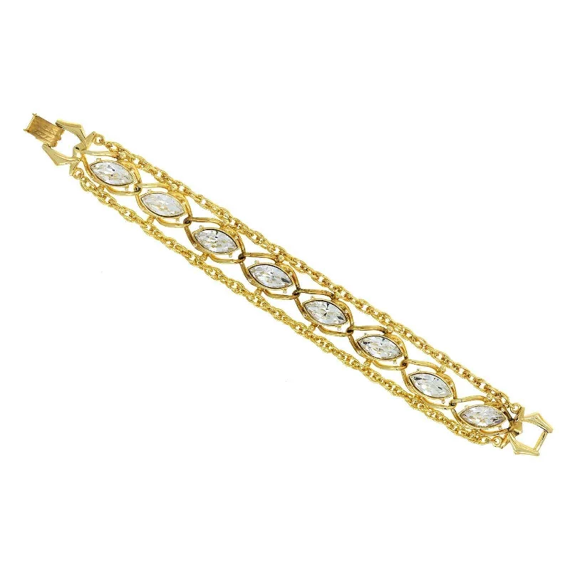 Eco-Friendly Sustainable Jewelry For Conscious Buyers 1928 Jewelry Navette Austrian Crystal Chain Bracelet 8"L