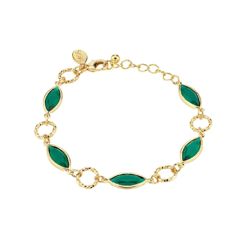 Jewelry Sale – Exclusive Styles At Lower Prices 1928 Jewelry Emerald Green Navette Austrian Crystal Channel Link Bracelet