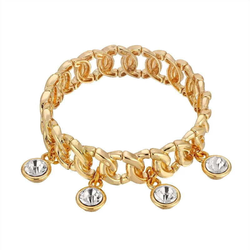 Shop Trending Jewelry With Exclusive Savings 1928 Jewelry Round Multi Crystal Link Stretch Bracelet