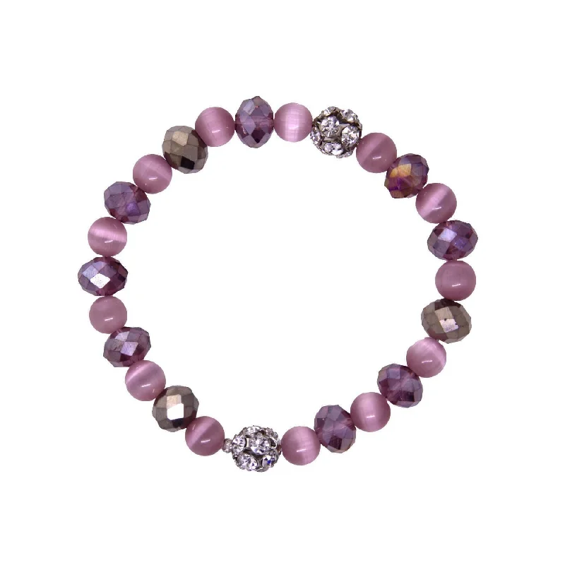 Unmissable Deals On Handmade Jewelry Collections 1928 Jewelry Amethyst Purple Cats Eye & Crystal Stretch Bracelet