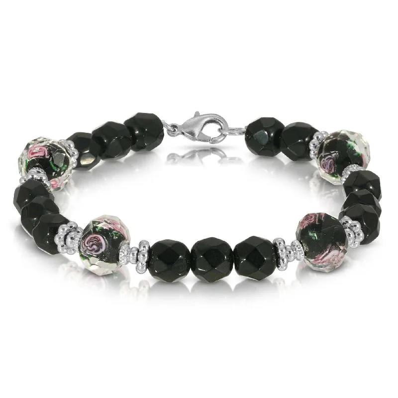 Luxury Meets Affordability – Jewelry Sale Live Now 1928 Jewelry Black Floral Beaded Bracelet