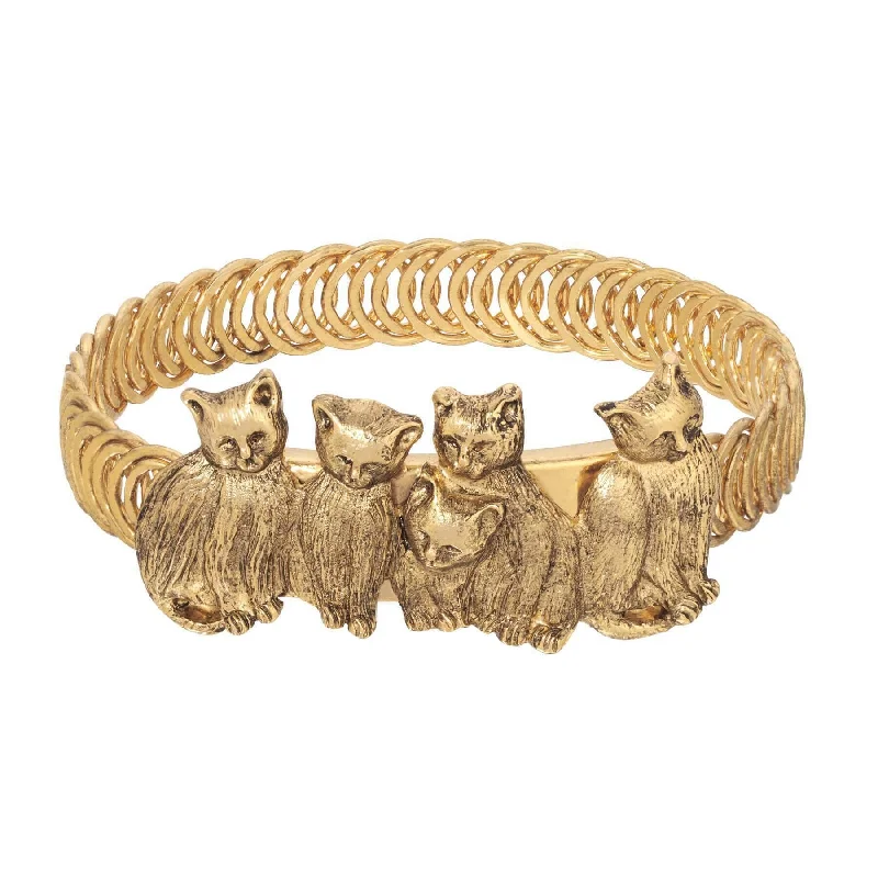 Luxury Handcrafted Jewelry For Elegant Looks 1928 Jewelry Cat Friends Belt Bracelet