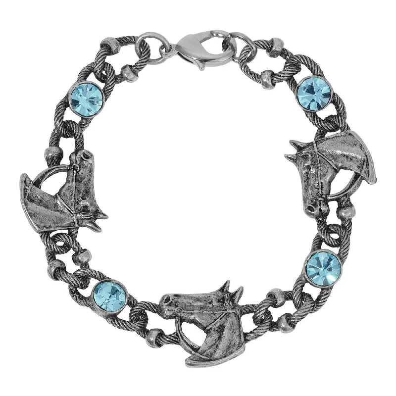 Jewelry Deals That Outshine The Rest 1928 Jewelry Equestrian Tide Rope Crystal Link Bracelet
