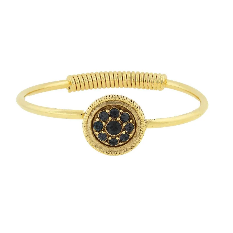 Upgrade Your Jewelry Collection For Less 1928 Jewelry Flower Crystal Spring Hinge Gold Cuff Bracelet