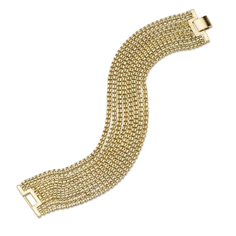 Discover Unique Jewelry With Special Limited-Time Offers 1928 Jewelry Gold 8 Row Muto Chain Clasp Bracelet 7.5"