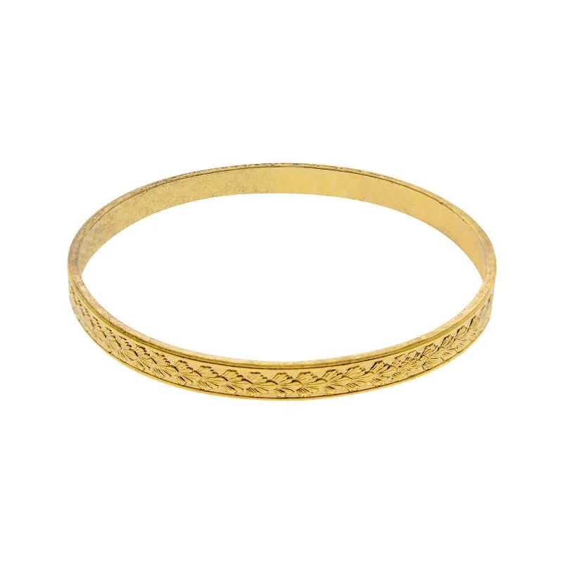 Premium Diamond Jewelry At Once-In-A-Lifetime Discounts 1928 Jewelry Gold Classic Leaf Bangle Bracelet