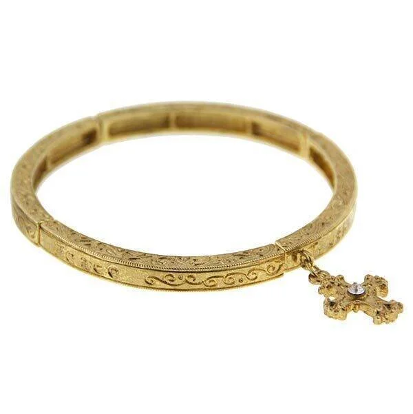 Affordable Elegance – Special Jewelry Sale Now Live 1928 Jewelry Gold Cross With Crystal Stretch Bracelet