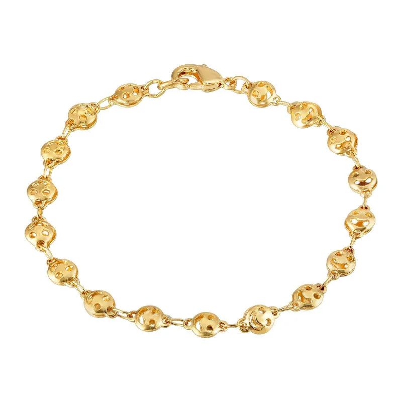 Unmissable Deals On Handmade Jewelry Collections 1928 Jewelry Gold Happy Face Chain Bracelet