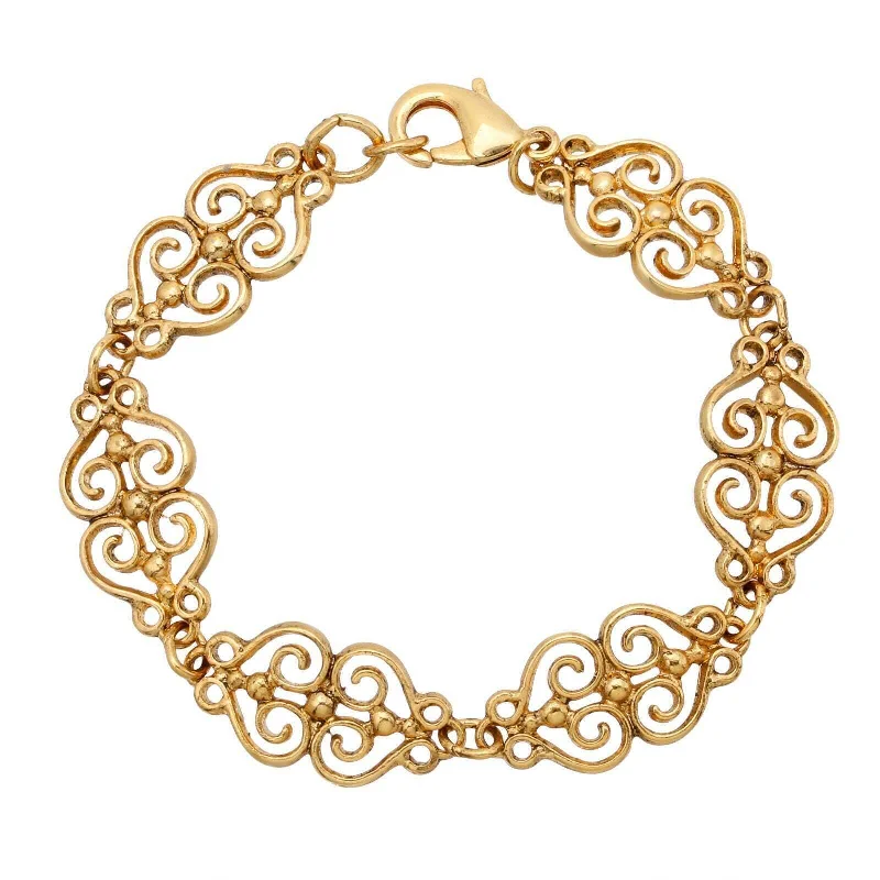 Shop Stylish Jewelry Now And Save Big 1928 Jewelry Gold Heart Filigree Bracelet