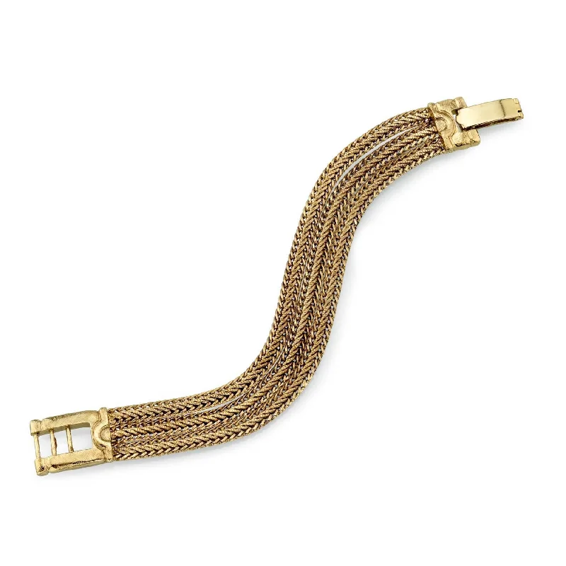 Last Chance To Grab Your Favorite Jewelry At A Discount 1928 Jewelry Gold Weave Three Strand Fox Link Bracelet