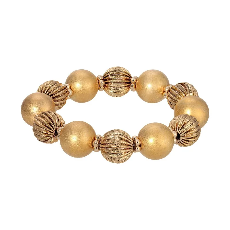 Must-Have Jewelry At Unbelievable Discounts 1928 Jewelry Golden Blossom Gold Beaded Stretch Bracelet