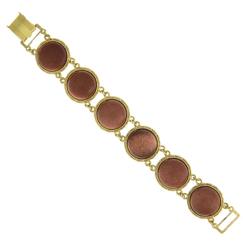 Affordable Glamour – Premium Jewelry At Special Prices 1928 Jewelry Goldstone Semi Precious Link Bracelet