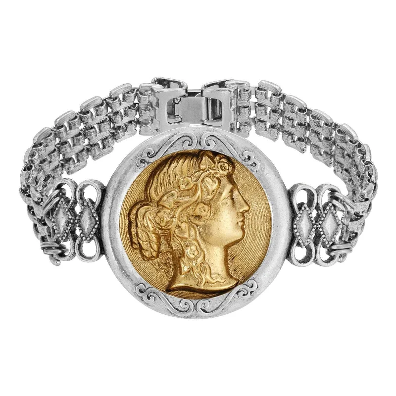 Buy More, Save More – Special Jewelry Discounts 1928 Jewelry Grecian Women Gold Cameo Bracelet