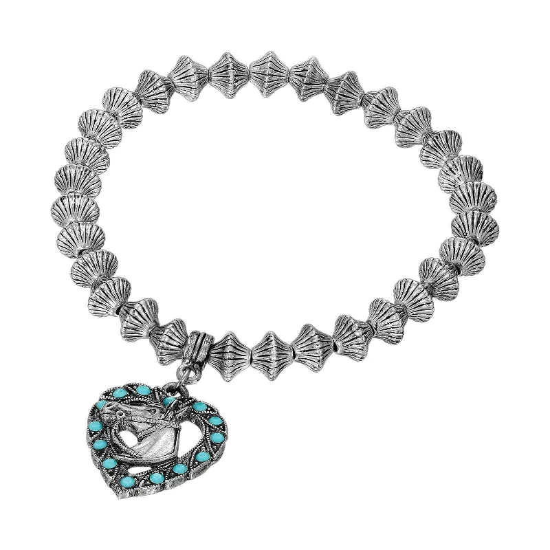 The Perfect Accessory For Less – Jewelry Sale Live 1928 Jewelry Heart Horse Head Turquoise Crystal Lantern Bead Stretch Bracelet
