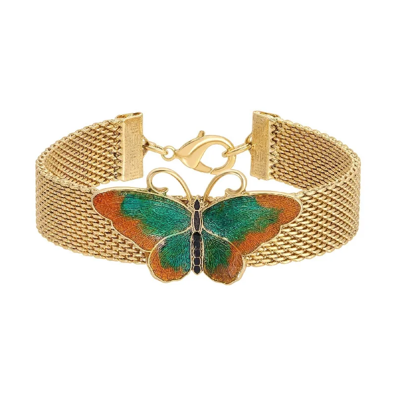 Discover Unique Jewelry With Special Limited-Time Offers 1928 Jewelry Metamorphic Butterfly Weave Chain Bracelet, 7.25"L