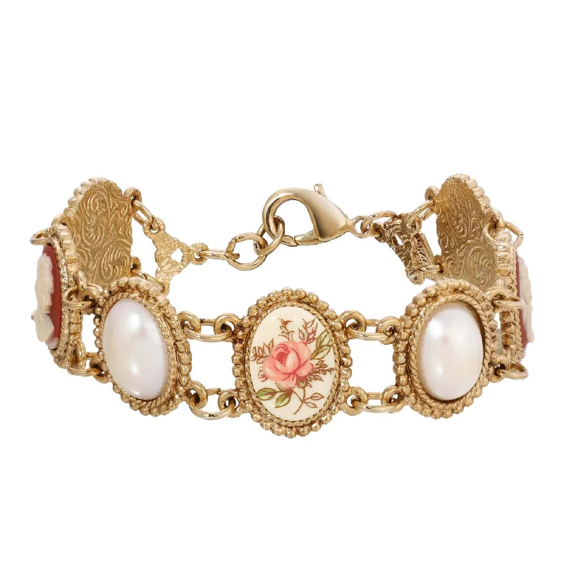 Luxury Jewelry Sale – Sparkle For Less 1928 Jewelry Multi Classic Stone Link Bracelet