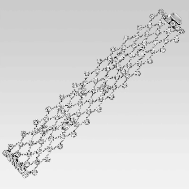 Affordable Luxury Jewelry For Every Occasion 1928 Jewelry Multi Row Round Austrian Crystal Statement Link Bracelet