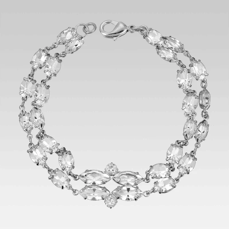 Shop Stylish Jewelry Now And Save Big 1928 Jewelry Oval Double Row Austrian Crystal Link Bracelet