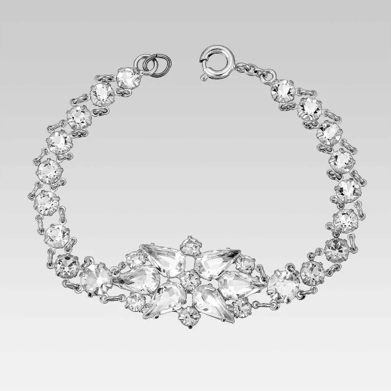 Jewelry Clearance Sale – Final Reductions 1928 Jewelry Pear & Round Multi Austrian Crystal Link Bracelet
