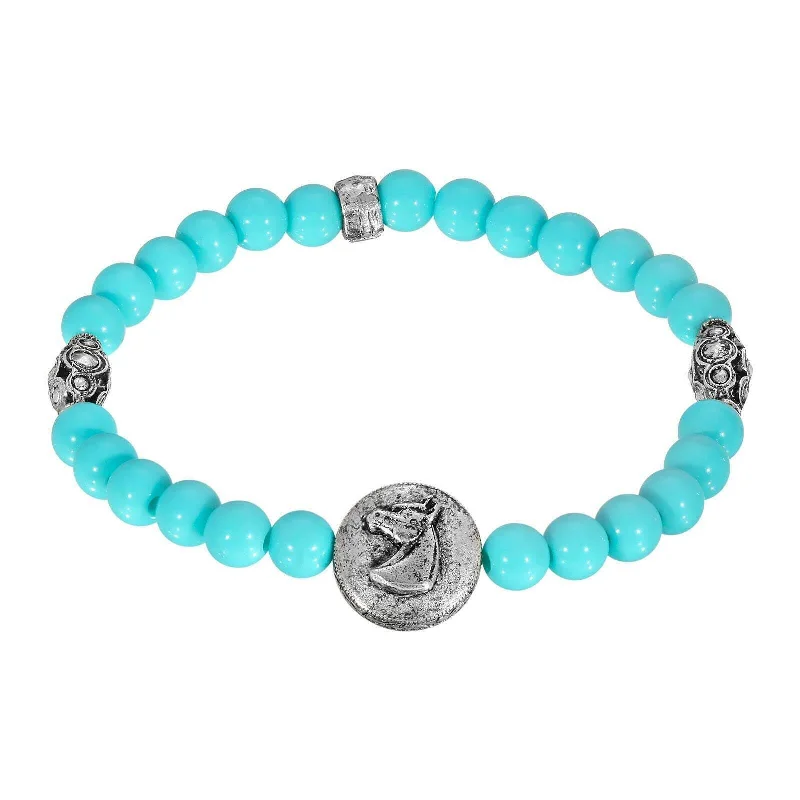 Buy More, Save More – Special Jewelry Discounts 1928 Jewelry Horse Head Turquoise Beaded Stretch Bracelet