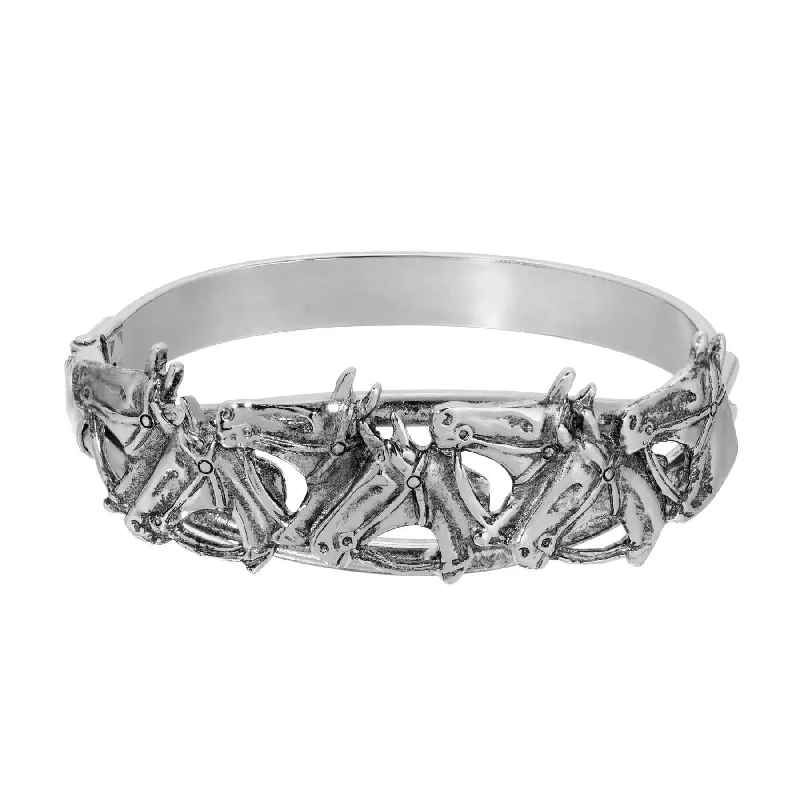 Sparkle On A Budget – Fine Jewelry For Less 1928 Jewelry Racing Horse Silver Hinge Bracelet
