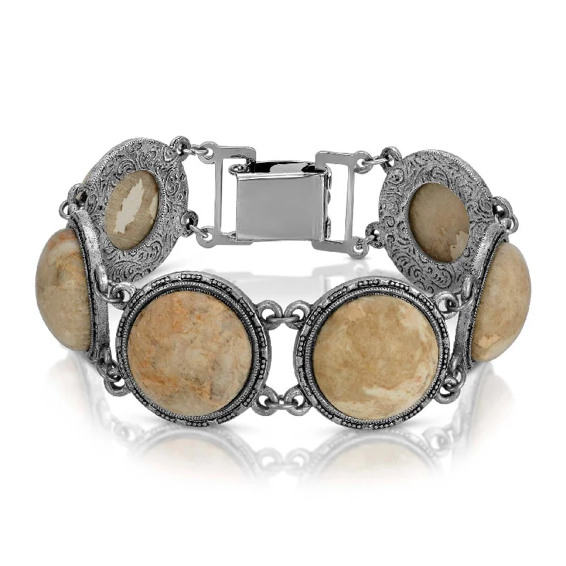 Timeless Elegance Now At Special Discounts 1928 Jewelry Riverstone Semi Precious Link Bracelet