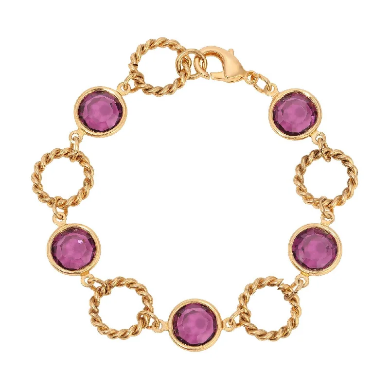 Get The Best Deals On Timeless Jewelry Pieces 1928 Jewelry Rodeo Link Round Amethyst Channel Crystal Bracelet