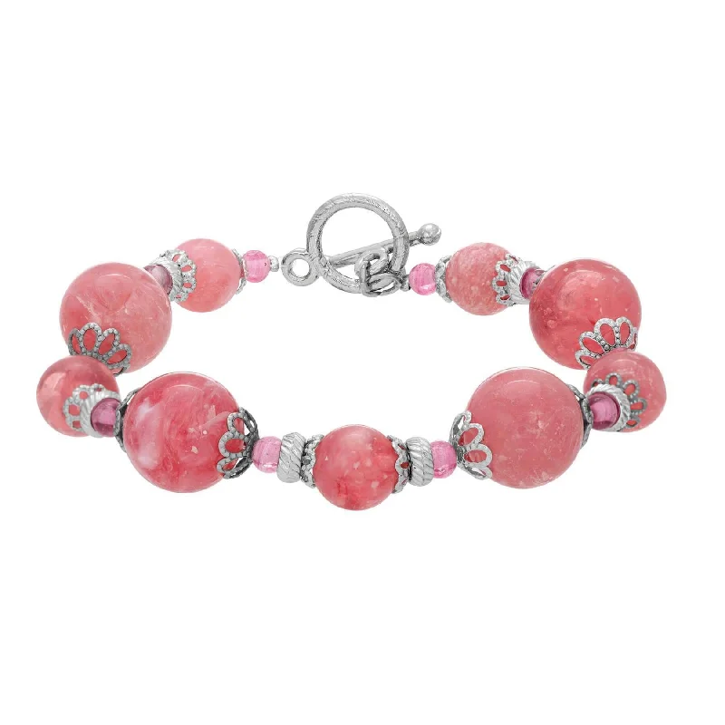 Modern Jewelry At Exclusive Discounts – Shop Today 1928 Jewelry Roseate Paradise Oval Coral Quartz Stone & Pink Crystals Toggle Bracelet