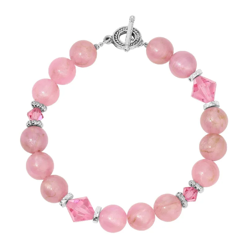 Seasonal Jewelry Clearance – Best Styles At The Lowest Prices 1928 Jewelry Roseate Paradise Rose Crystal Pink Round Beaded Bracelet