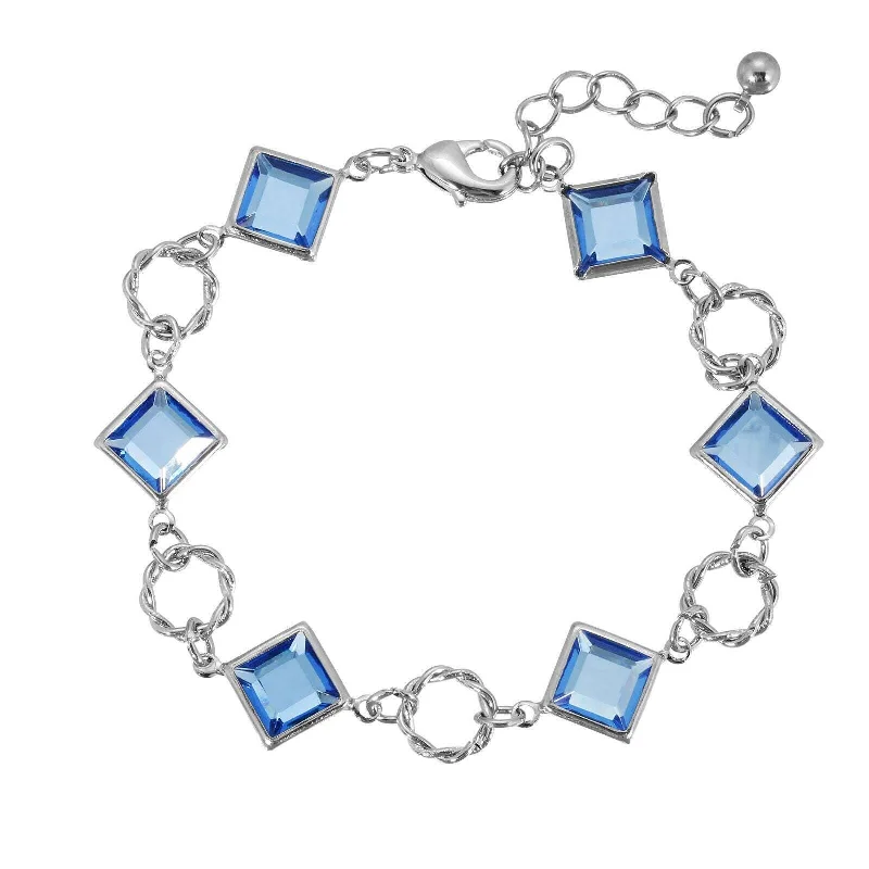 Personalized Jewelry Sale – Meaningful Gifts At Great Prices 1928 Jewelry Sapphire Blue Austrian Crystal Square Link Bracelet